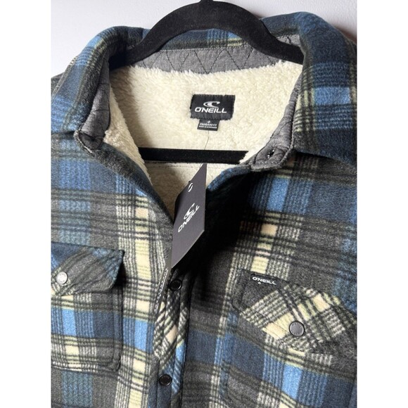 NEW O'NEILL Spruce Super Fleece Sherpa Lined Shirt Jacket Men's Snap Button SM - Picture 3 of 11